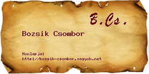Bozsik Csombor névjegykártya